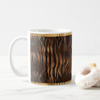 Mug Tigre d'animal Imprimer Or Élégant Glam métallique