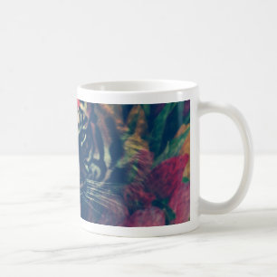 Mug Tigre dans le champ floral