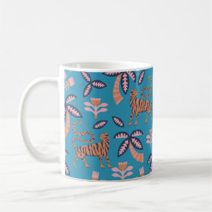 Mug Tigre de couleur rétro vintage, palmier, soudure