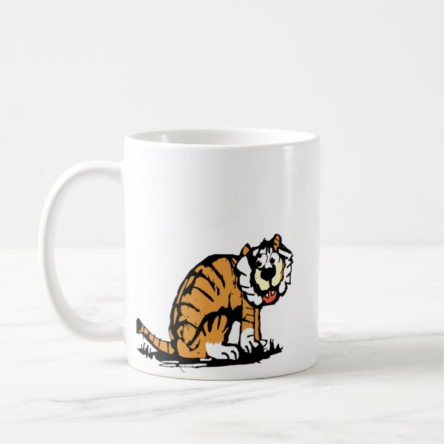 Mug Tigre de dessin animé sur la faune (Gauche)
