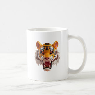 Mug Tigre féroce en style cartoon avec expression.