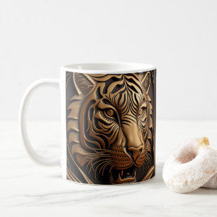 Mug Tigre imprimé en cuir à outils 3D