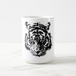 Mug Tigre noir et blanc Pop Art Motivation