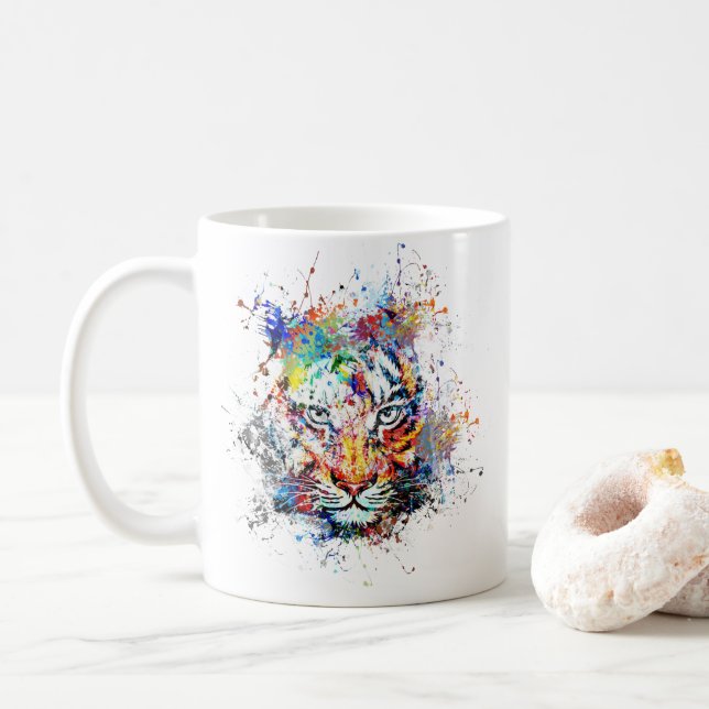 Mug Tigre peinture Abstraite (Avec donut)