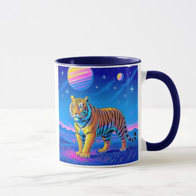 Mug Tigre puissant dans un paysage cosmique.  (Droite)