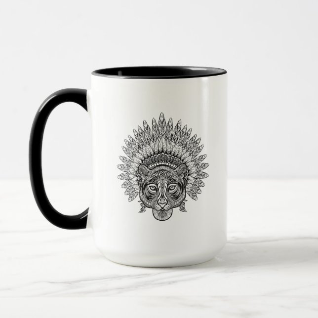 Mug Tigre tiré par la main dans le style (Gauche)