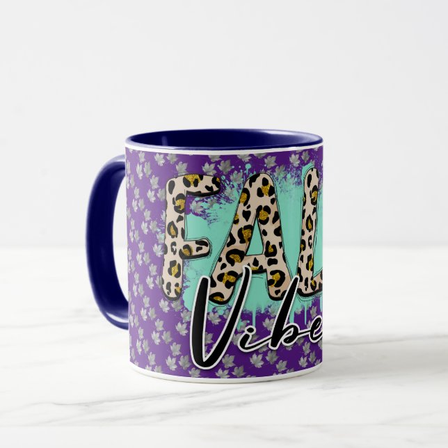 Mug Tigre violet tendance automne (Devant gauche)