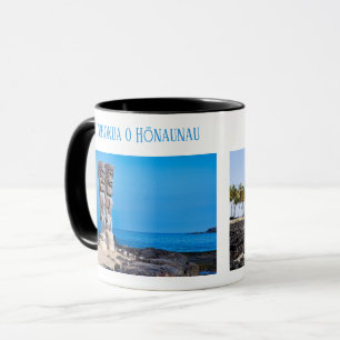 Mug Tiki Couple & Black Lava, Big Island, Hawaii, Tass