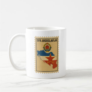 Mug Timbre de carte vintage de la Yougoslavie socialis