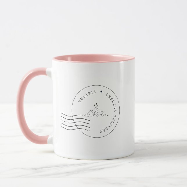 Mug Timbre postal Velaris rose | Inspiré d'ACOTAR (Gauche)