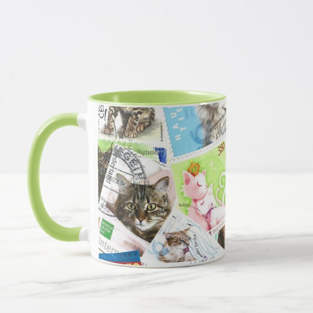 Mug Timbre-poste international de chat  (Gauche)