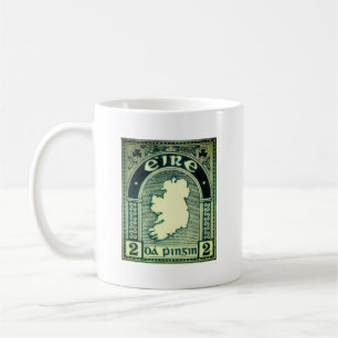 Mug Timbre-poste vintage d'Irlande, 1922