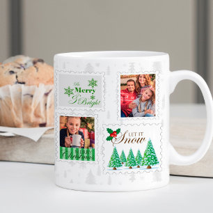 Mug Timbres de Port Timbrés Vert Sapin de Noël