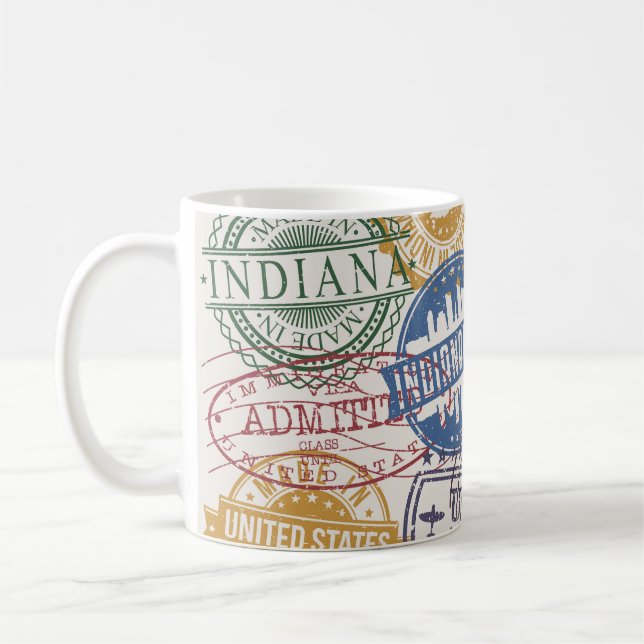 Mug Timbres d'Indianapolis : Sceau de voyage. (Gauche)