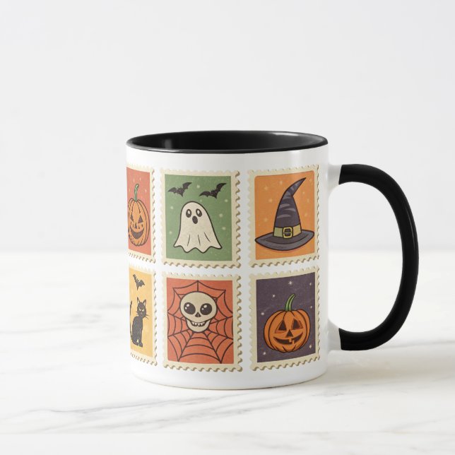 Mug Timbres rétro Halloween vintages (Droite)