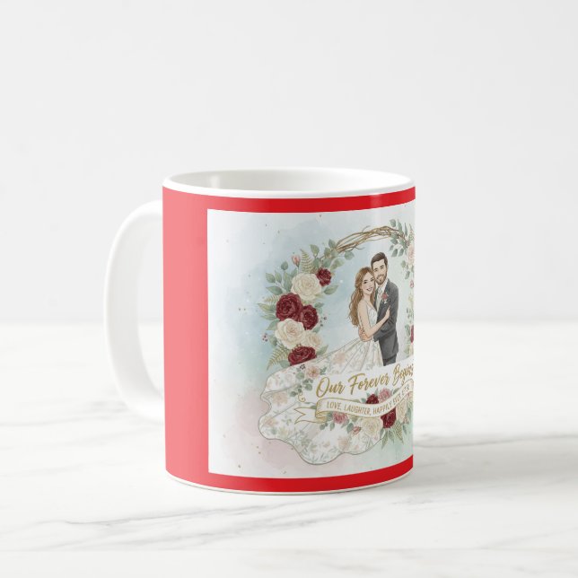 Mug Timeless Together rouge (Devant gauche)