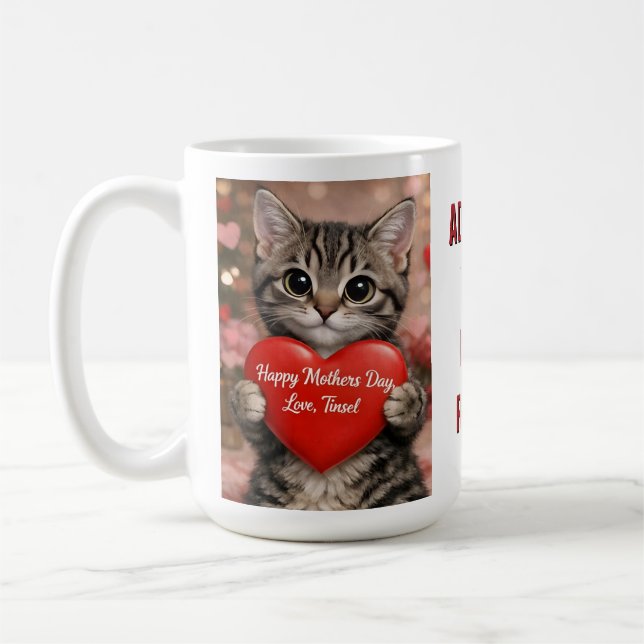 Mug Tinsel le chaton de Noël BONNE FÊTE DES MÈRES ! Ta (Gauche)