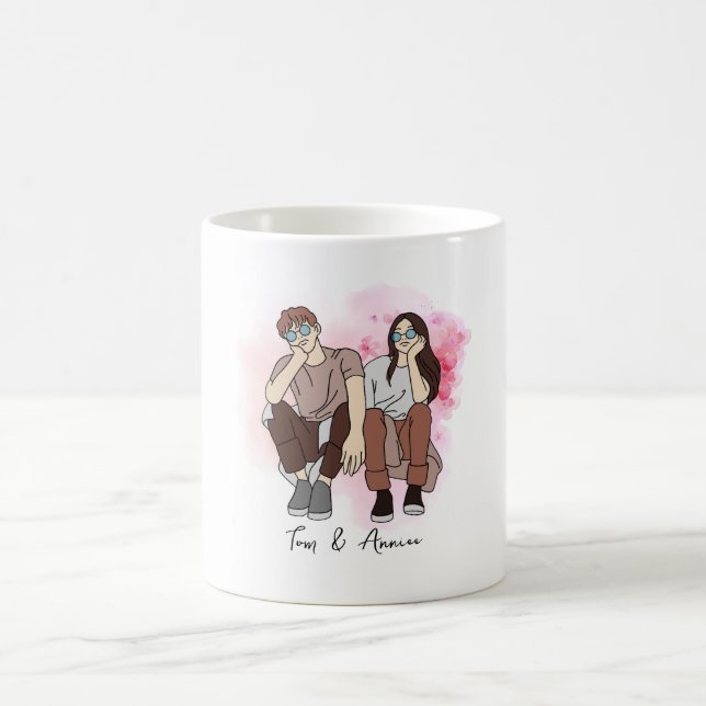 Mug Tirage ligne personnalisée Valentines cadeau de jo (Centre)