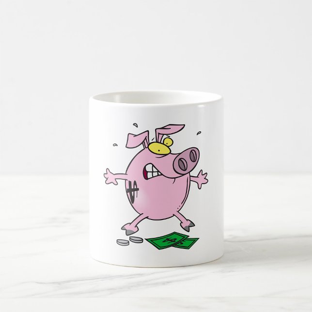 Mug Tirelire de dessin animé drôle qui perd de l'argen (Créateur téléchargé)