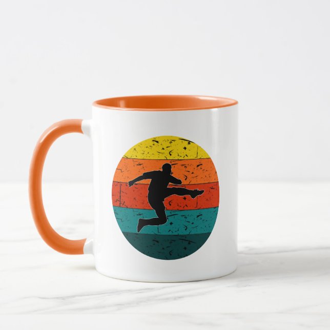 Mug Tireur de football rétro | Couleur rétro simple (Gauche)