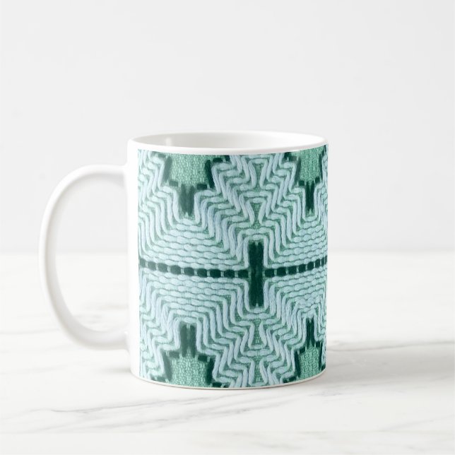 Mug Tissage de fil textile rétro, impulsion graphique. (Gauche)