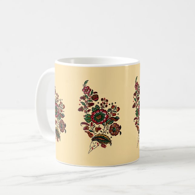 Mug Tissu de chintz en coton indien vintage (Devant gauche)