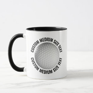 Mug Tissu moyen BLACK Combo 11oz Golf personnalisé