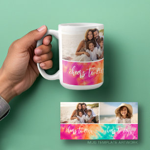Mug Tissu Tie-Dye Sarcelle Photo Ambiance 70's pour la