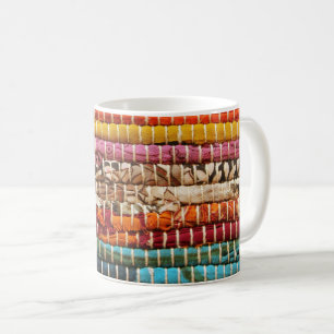 Mug Tissu tissé rayé look naturel coloré