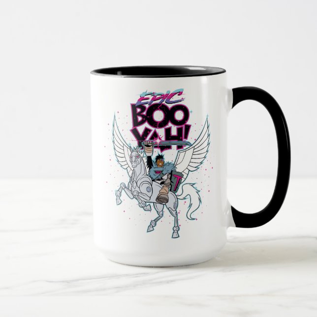Mug Titans Ados, allez ! | Warrior Cyborg équitation P (Droite)