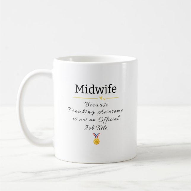 Mug Titre de sage-femme incroyablement génial (Gauche)