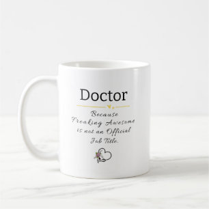 Mug Titre de travail de docteur personnalisé drôle