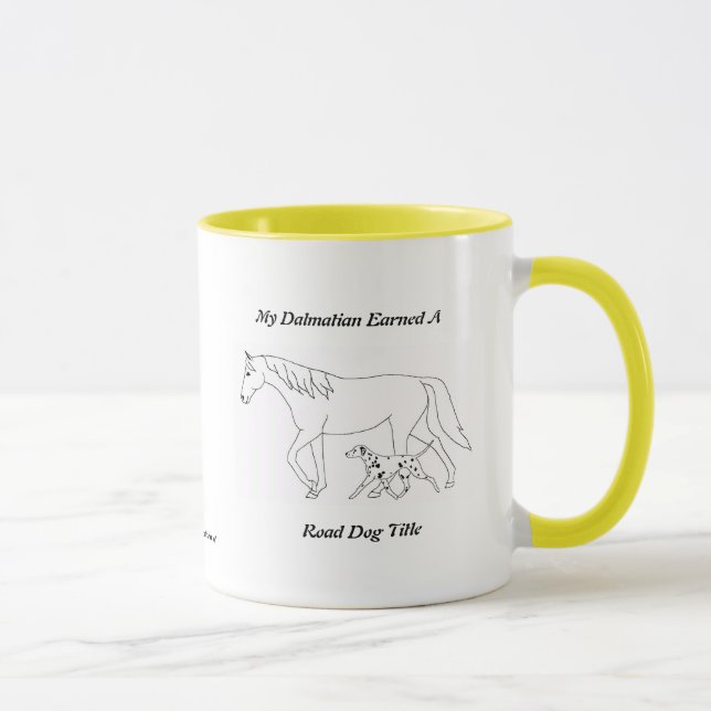Mug Titre du chien de route (Droite)