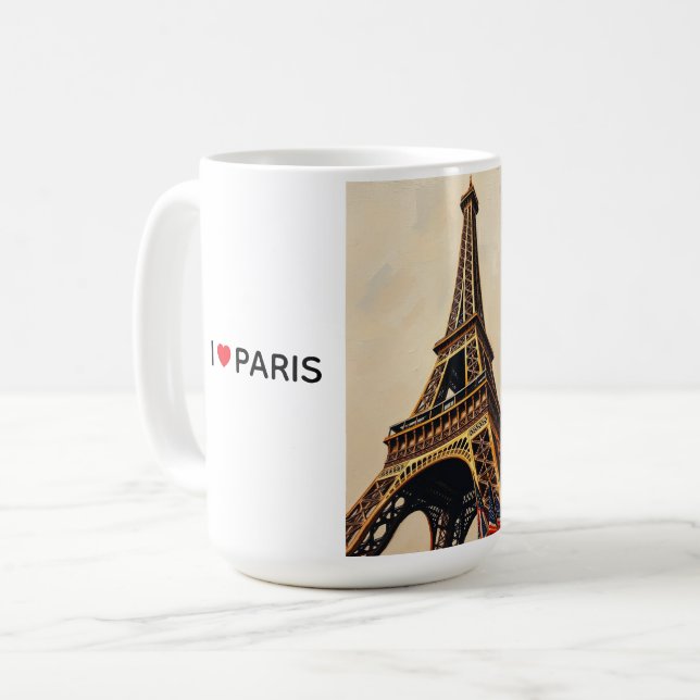 Mug Titre : Silhouette élégante de la Tour Eiffel (Devant gauche)