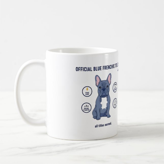Mug Titres Officiels Drôles de Frenchie Maman Chien Fr (Gauche)