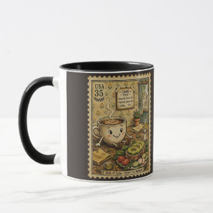 Mug Toast à l'avocat Cozy Café - Art de Timbre Vintage