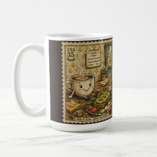 Mug Toast à l'avocat Cozy Café - Art de Timbre Vintage