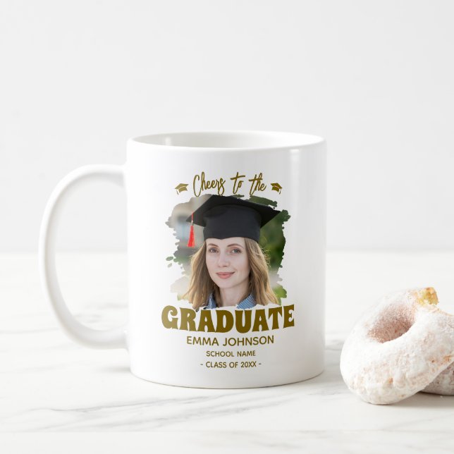 Mug Toast au diplômé Photo personnalisée Nom Famille (Avec donut)