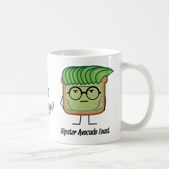 Mug Toast Hipster de l'Avocado lunettes de poils grais (Droite)