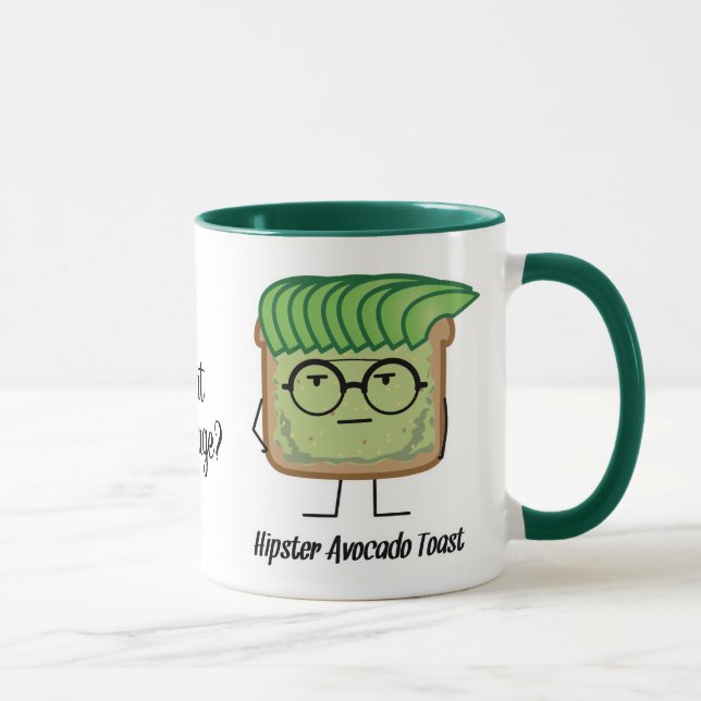 Mug Toast Hipster de l'Avocado lunettes de poils grais (Droite)