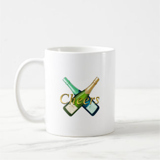 Mug Toasting with a bottle