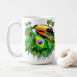 Mug Toco Toucan avec drapeau brésilien