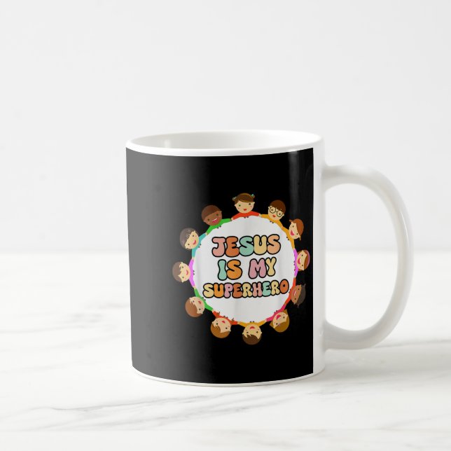 Mug Toddler Girls Jesus Is My Superhero Christian Sist (Droite)