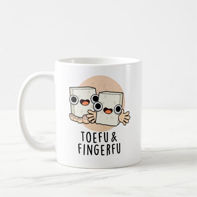 Mug Toefu Fingerfu Amusant Nourriture Pun de tofu (Gauche)