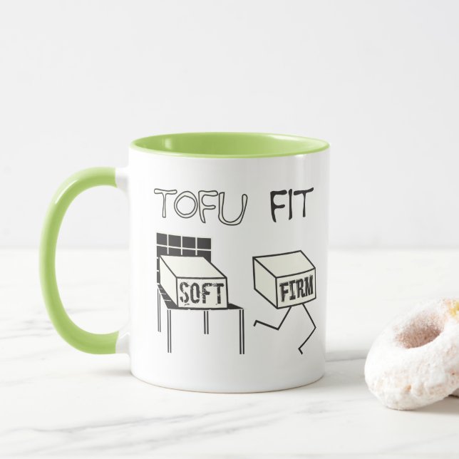 Mug Tofu Fit Funny Running Tofu Soy thème (Avec donut)