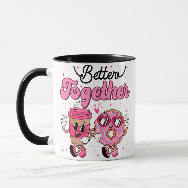 Mug Together Coffee & Donut Valentine Design • Cute Ka (Gauche)