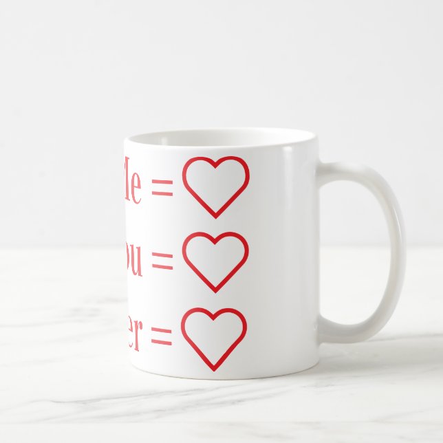 Mug Toi + Moi = ❤️ | Conception d'amour romantique per (Droite)