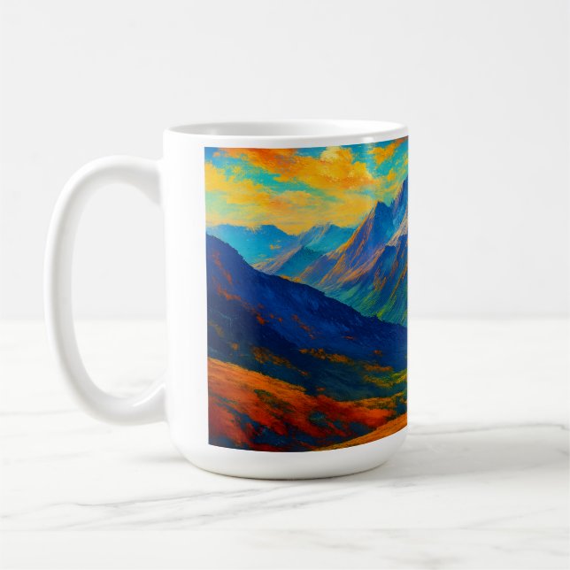 Mug Toile aquarelle Forêt émeraude (Gauche)