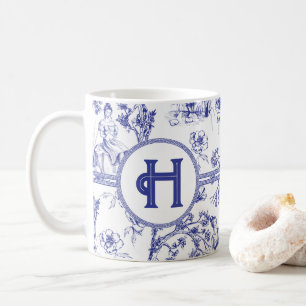 Mug Toile bleue et blanche