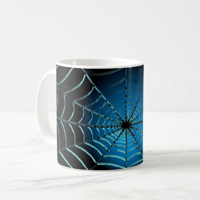 Mug Toile d'araignée bleu cool (Devant gauche)